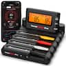 ThermoPro - TempSpike Pro WiFi Bluetooth Wireless Meat Thermometer with 4 Probes, Unlimited Range & Detachable Thin Probes - Black