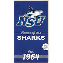Jardine - Nova Southeastern Sharks 11" x 20" Indoor/Outdoor Home Of The Sign - Blue