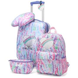 Nautica - Kids 18" Airline Approved Carry-on 5-Piece Luggage Set - Pastel Shell