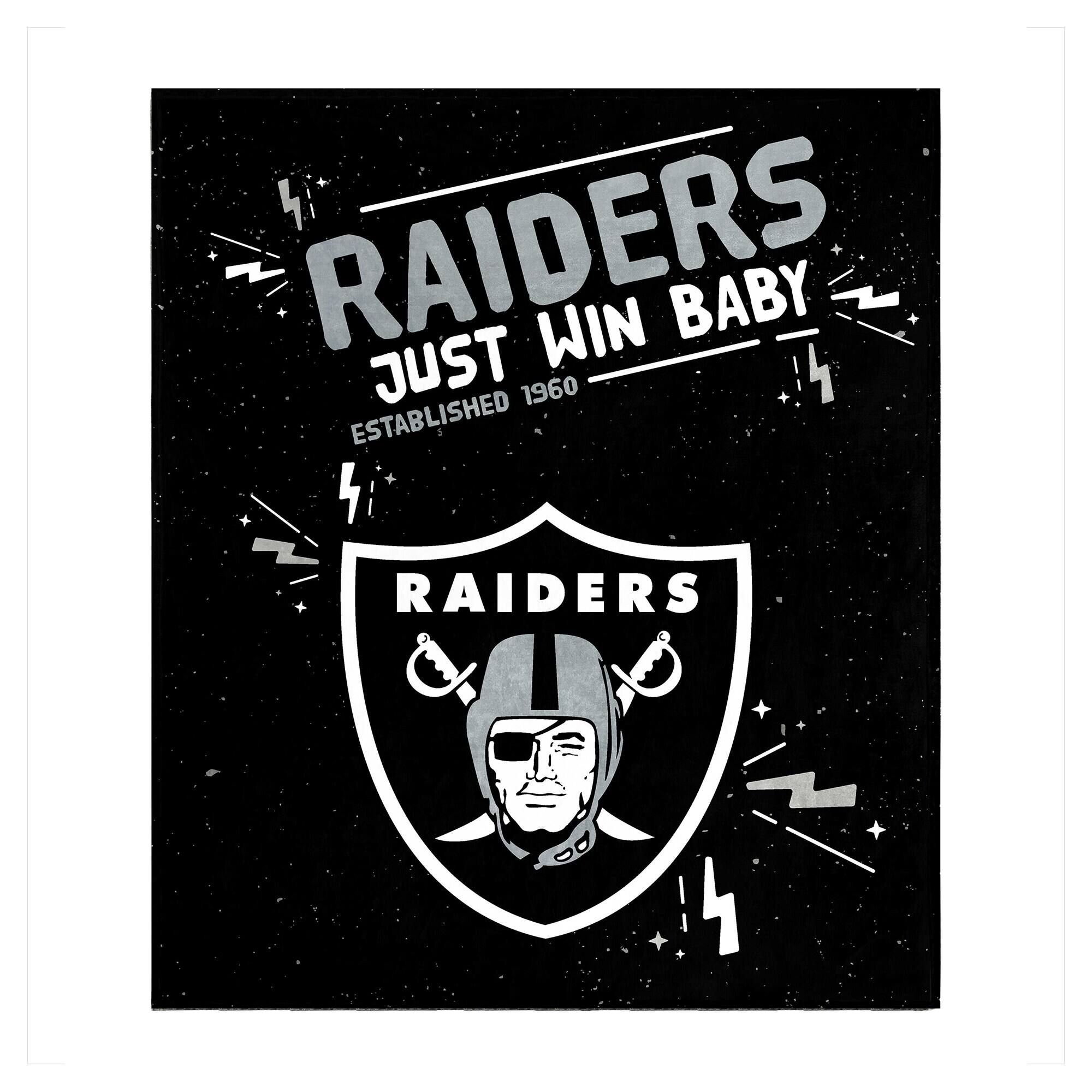 RAIDERS  
JUST WIN BABY  
ESTABLISHED 1960  

RAIDERS