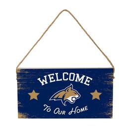 Evergreen Enterprises - Montana State Bobcats 6" x 11" Welcome Home Wood Wall Sign with Rope Hanger - Multicolor