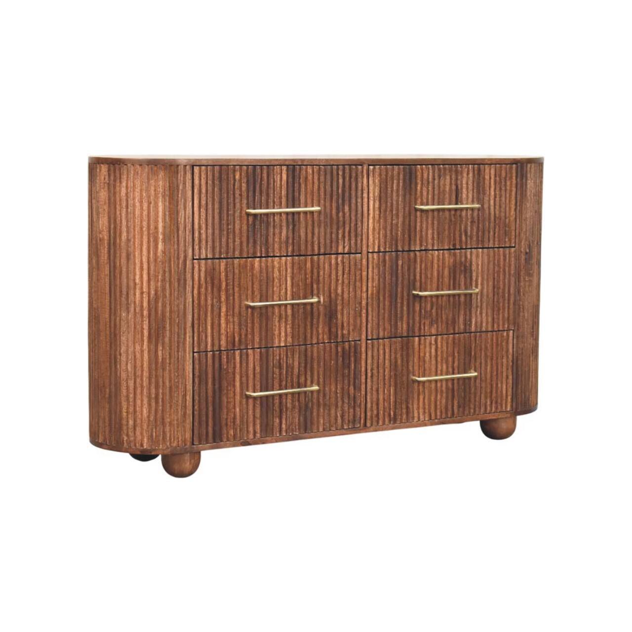 Angle. Artisan Furniture - Artisan Furniture Solid Wood Roasted Almond Ridgefront Chest, 6 Drawer, Brown - Brown.