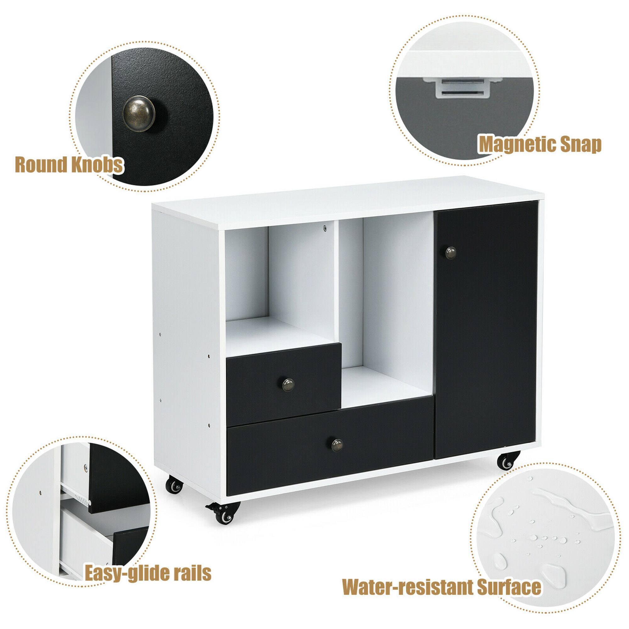 - Round Knobs
- Magnetic Snap
- Easy-glide rails
- Water-resistant Surface
