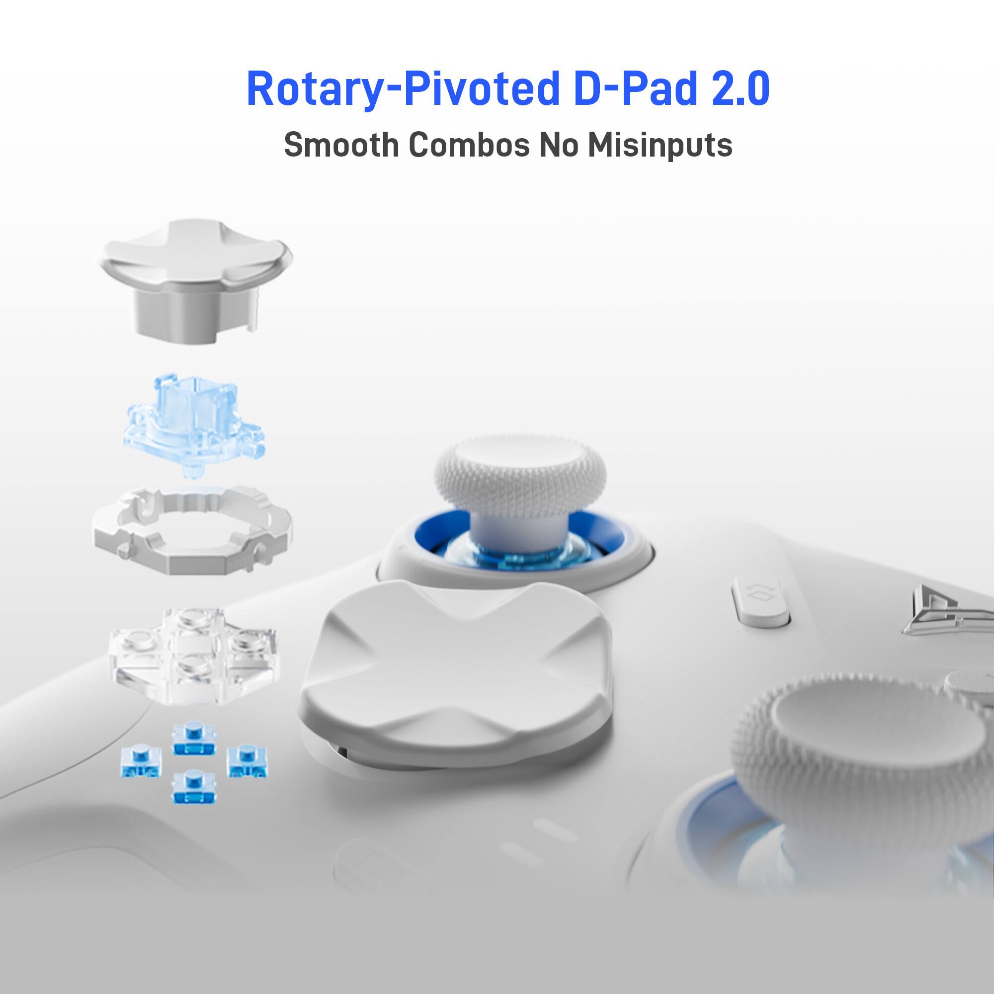 Rotary-Pivoted D-Pad 2.0  
Smooth Combos No Misinputs