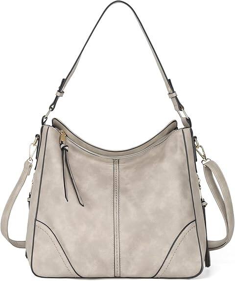 Vulpecula Spade - Hobo Crossbody Bags for Women Vegan Leather Purses and Handbags Bucket Bags Ladies Shoulder Purses - Gray
