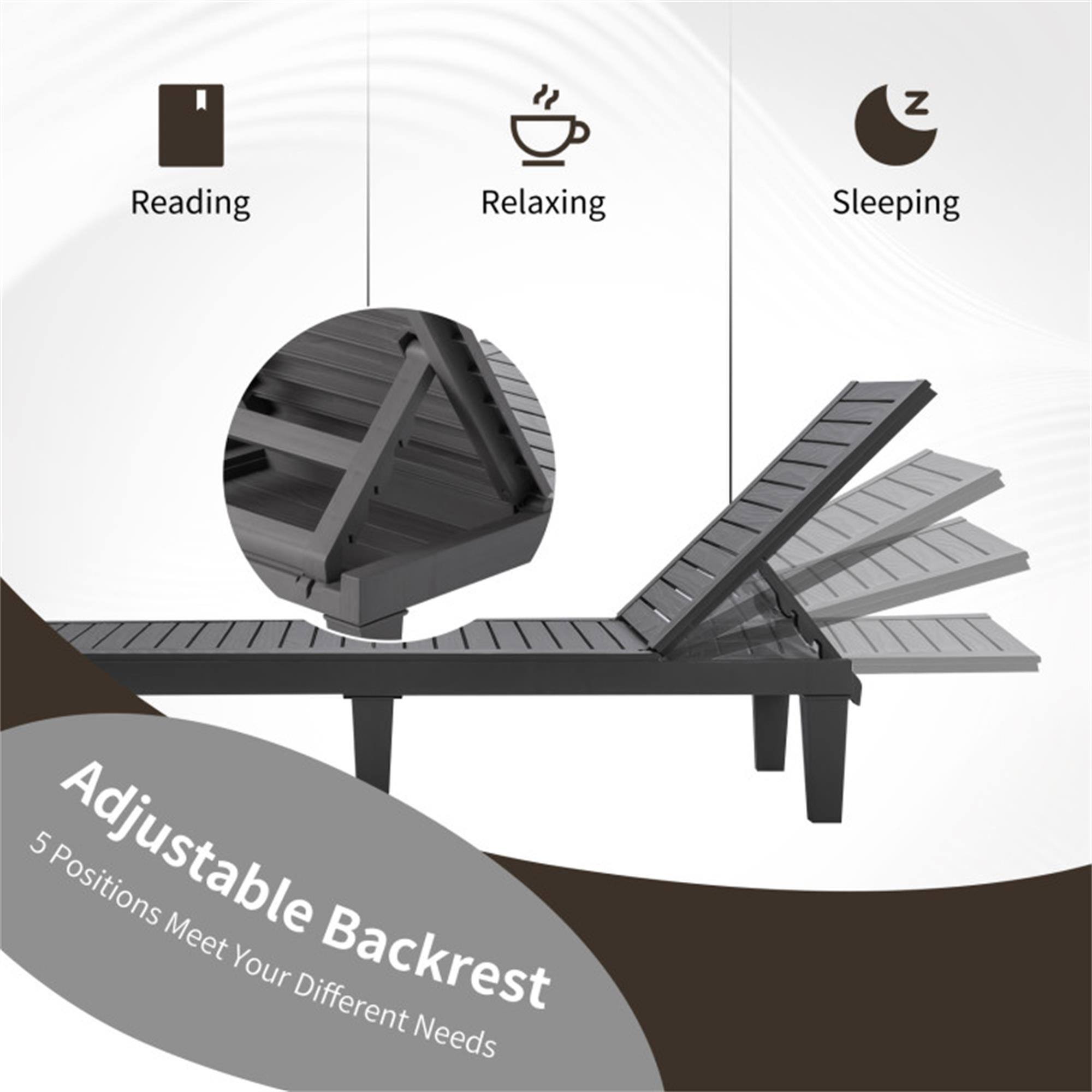 I'm reading, relaxing, sleeping. 5 Adjustable Positions Meet Backrest Your Different Needs