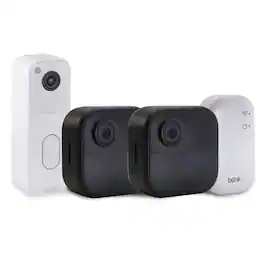 Outdoor 4 2-Camera System with Sync Module Core + Blink Video Doorbell - Black