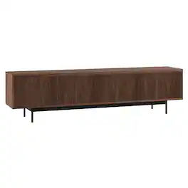 Hudson&Canal - Whitman Rectangular Fluted TV Stand for TV's up to 85" - Satin Walnut