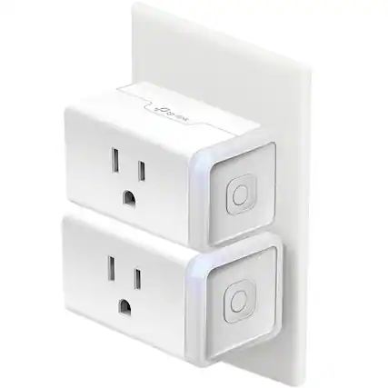 Front. RTMB - TP-Link HS103P2 Smart Wi-Fi Plug 2-Pack, 15A, Works with Alexa & Google - white.