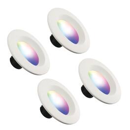 Energizer - 4-Pack Smart Wi-Fi Multi-Color LED Light Recessed Downlight, 6 inch 85W BR30 E26, 1100 Lumens - Multicolor