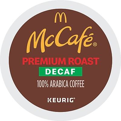 McCafé  
Premium Roast  
Decaf  
100% Arabica Coffee  
Keurig