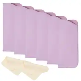 Unique Bargains - 6pcs Leather Eyeglass Case 3x6.9" Sleeve Pouch with 2 Cleaning Cloths for Eyewear - Light Purple