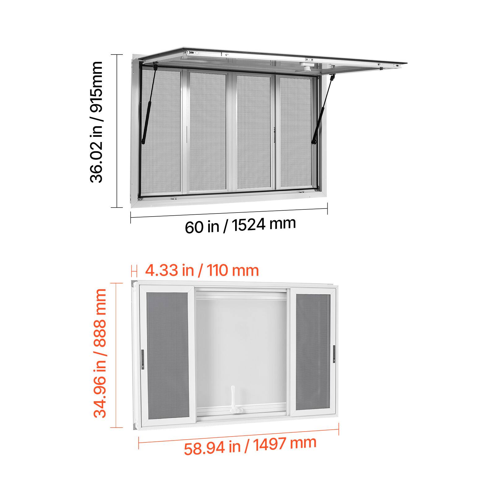915mm / 36.02 in  
60 in / 1524 mm  
888mm / 34.96 in  
H 4.33 in / 110 mm  
58.94 in / 1497 mm