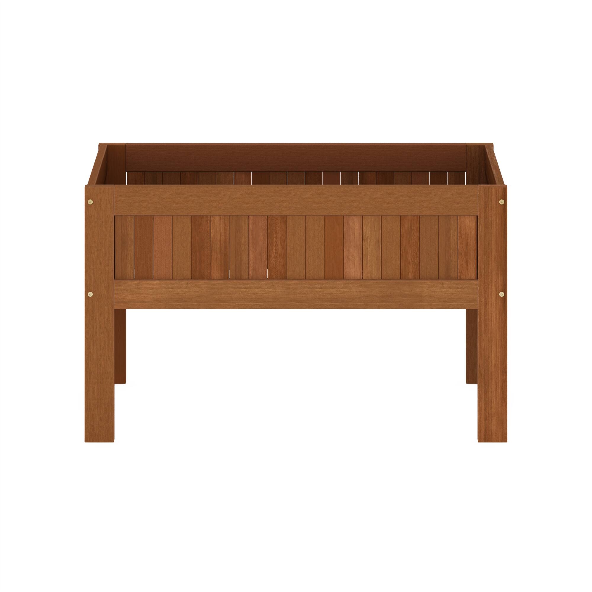 Alt View 2. Furinno - Tioman Outdoor Elevated Standing Planter Box, Raised Garden Bed with Legs - Natural.