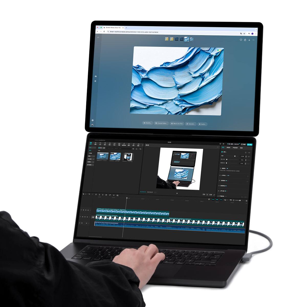 Alt View 1. SOTSU - SOTSU FlipAction Elite 16” Premium 4K Portable Monitor - Space Black - Space Black.