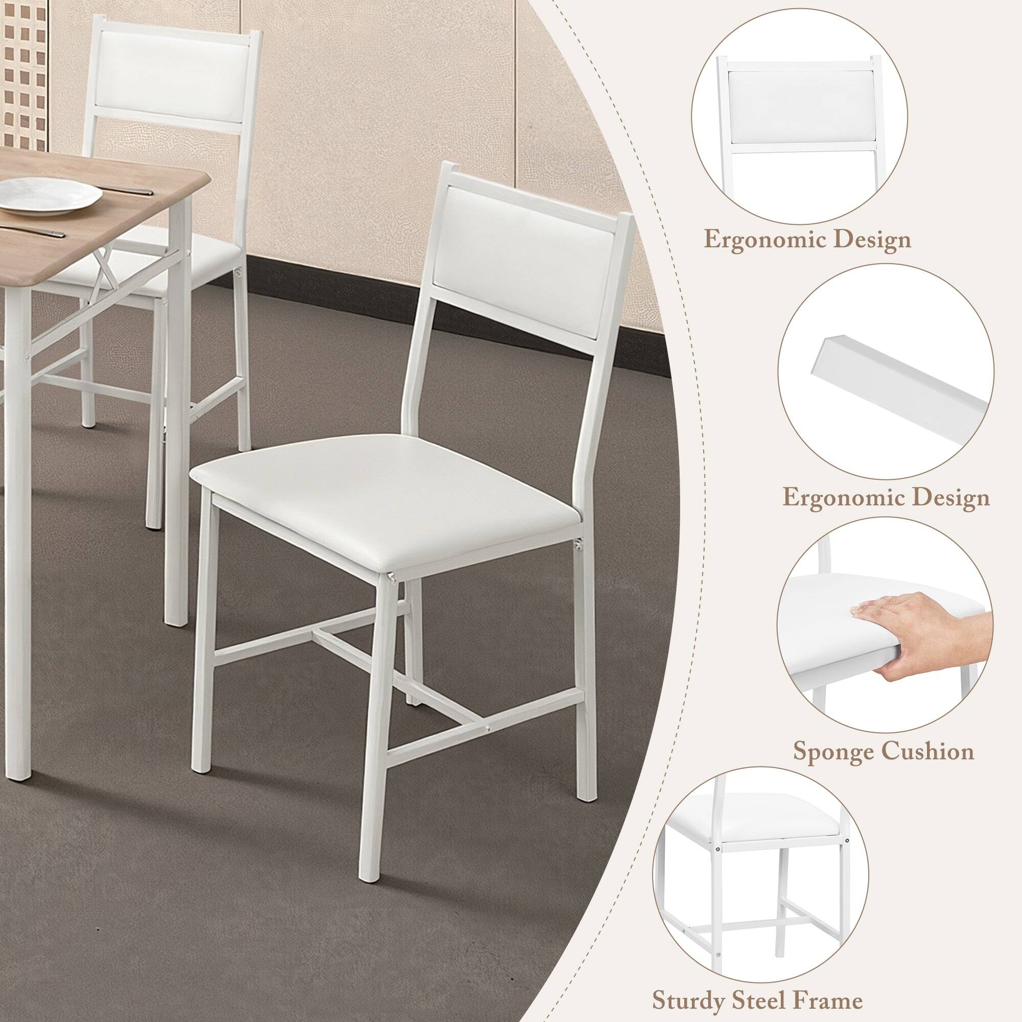 - Ergonomic Design
- Ergonomic Design
- Sponge Cushion
- Sturdy Steel Frame