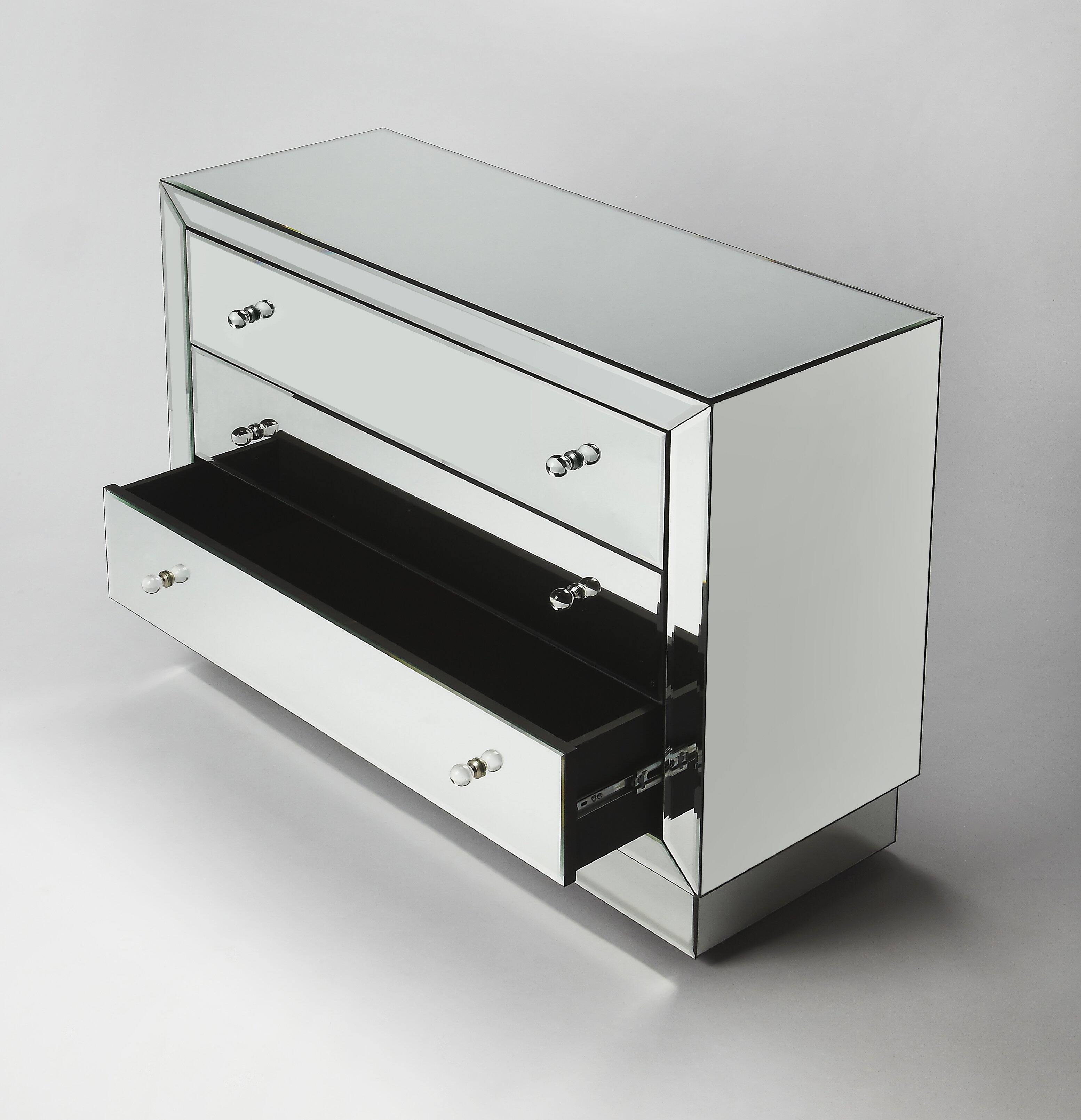 Butler Specialty Emma 42 in. W Rectangular Mirrored 3 Drawer Chest ...