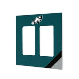 Keyscaper - Philadelphia Eagles Diagonal Stripe Double Rocker Light Switch Plate - Multicolor