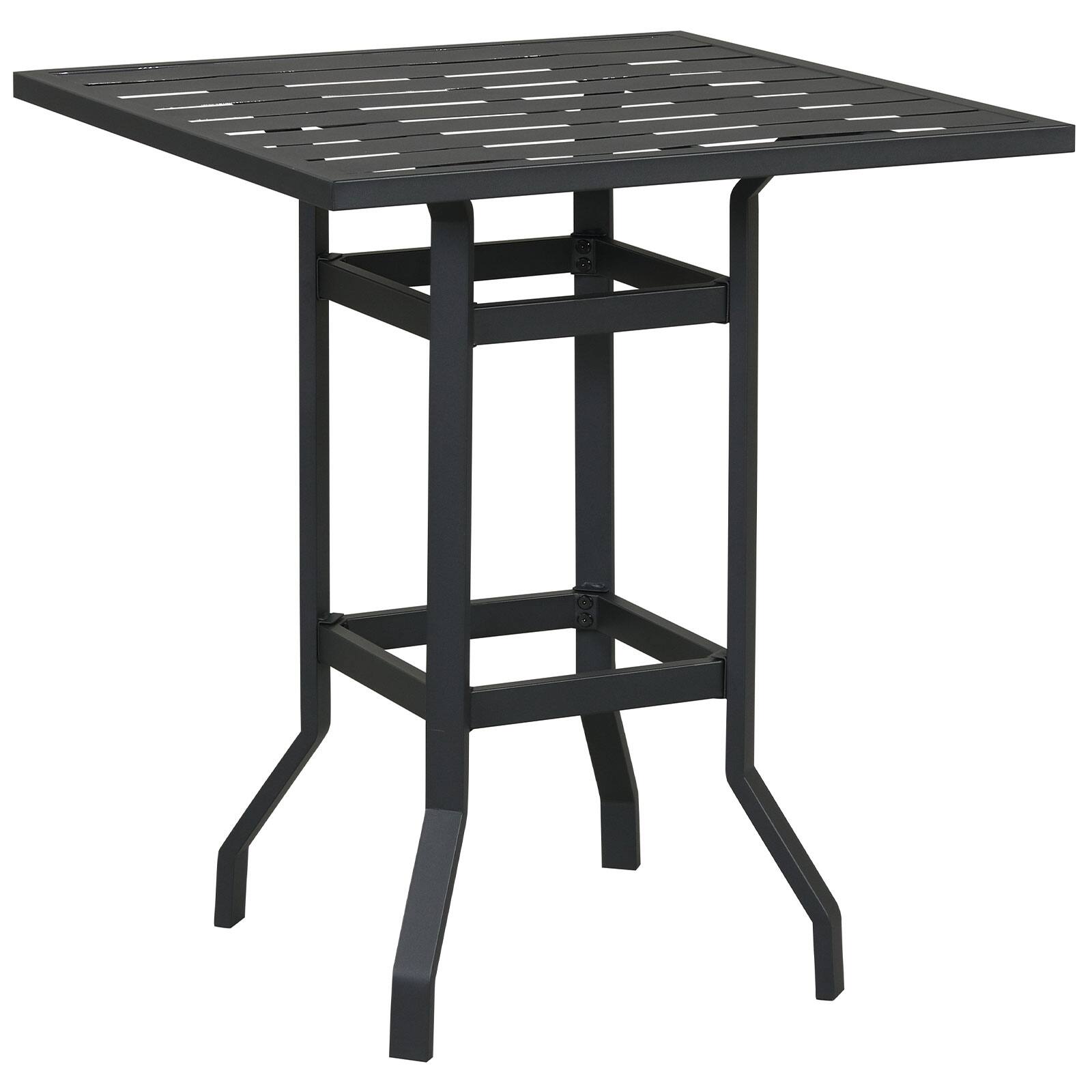 Alt View 7. Costway - Costway 32"  Patio Square Bar Table Metal Cafe Bistro Table Garden Deck - Black.