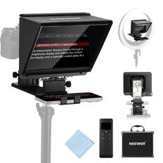 NEEWER X1PRO II Teleprompter
The teleprompter displays the text through a brightness display and reflects the content onto a specially coated glass at a