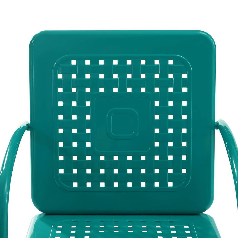 Alt View 8. Crosley Furniture - Bates 3Pc Retro Outdoor Bistro Set - Bistro Table & 2 Armchairs - Turquoise Gloss.