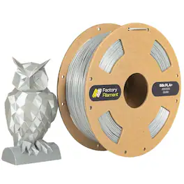 Factory Filament - 1.75mm PLA 3D Printer Filament, 1 KG Spool, Dimensional Accuracy +/- 0.02 mm, 3D Printing Filament - Silk Silver