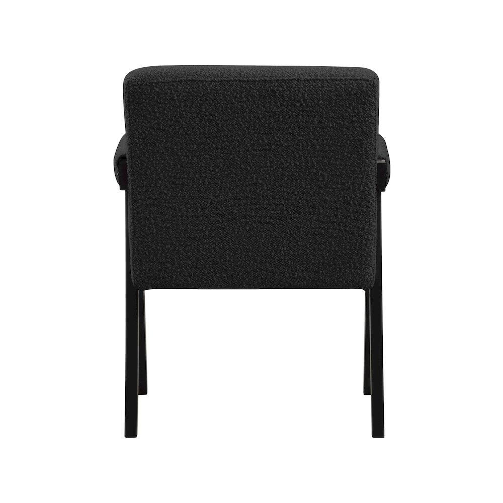 Alt View 1. Meridian Furniture - Woodloch Black Boucle Fabric Accent Chair - Black.