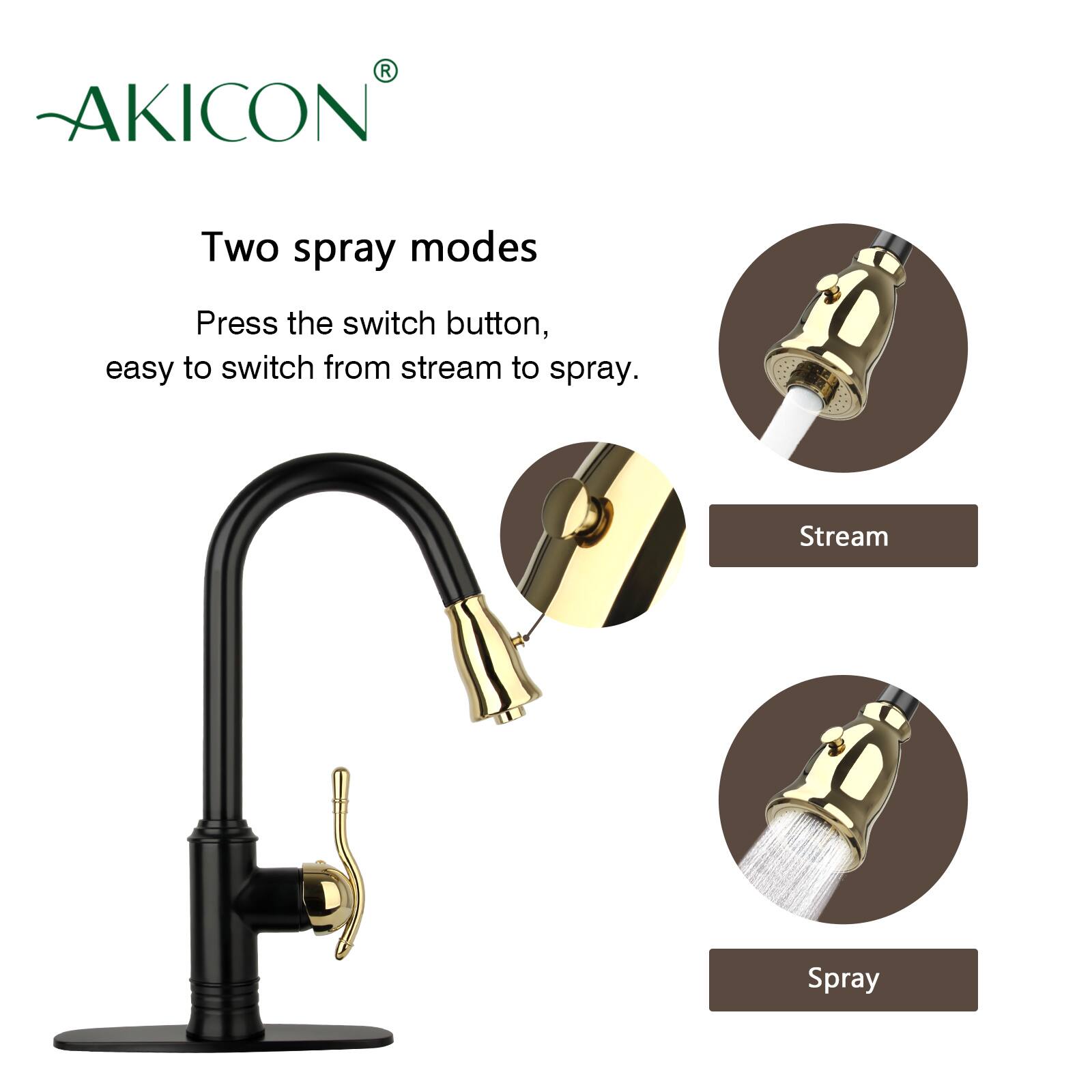 AKICON®

Two spray modes

Press the switch button, easy to switch from stream to spray.

Stream

Spray