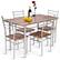 Alt View 15. Costway - 5 Piece Dining Table Set Wood Metal Kitchen Breakfast Furniture with 4 Chair Walnut - Walnut.