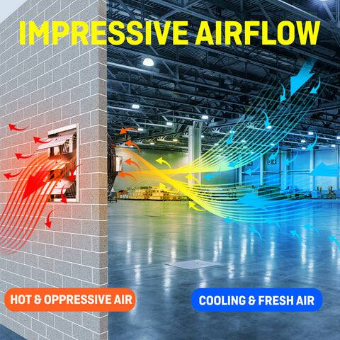 IMpressive airflow  
Hot & oppressive air  
Cooling & fresh air