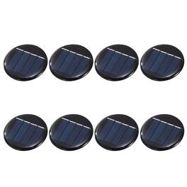 Unique Bargains - 8pcs 2V 0.08W 40mA Round Solar Panels, Small Solar PV Cells for DIY Electric Toy Materials Kits - Black