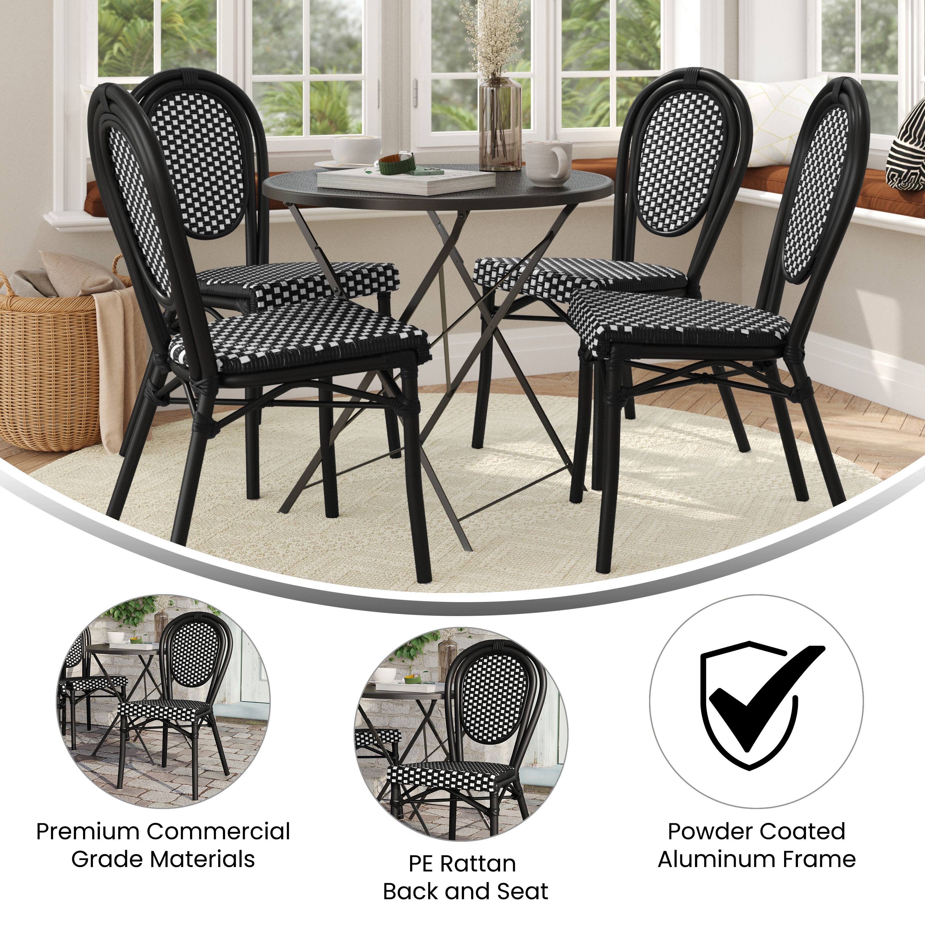 Premium Commercial Grade Materials  
PE Rattan Back and Seat  
Powder Coated Aluminum Frame