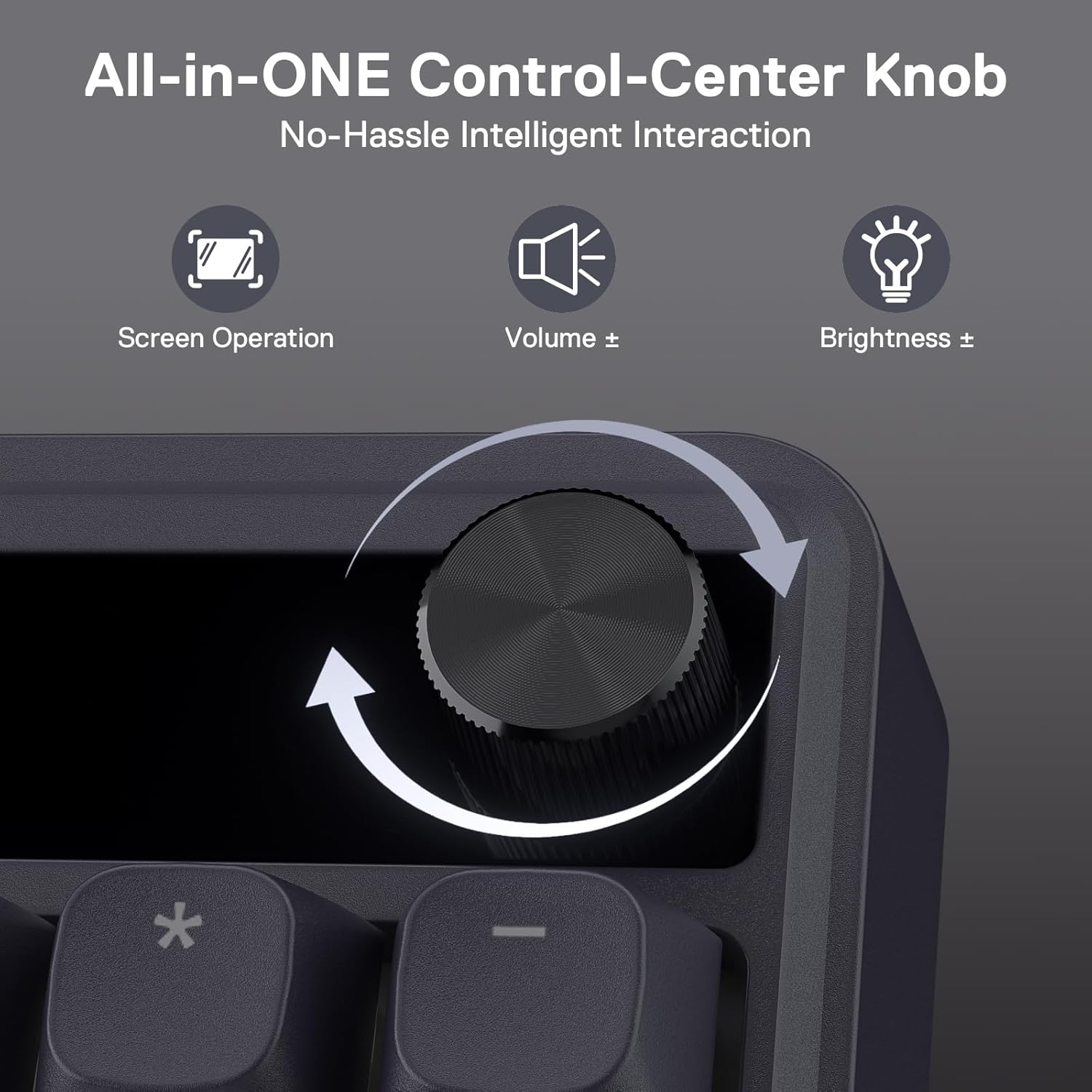 All-in-ONE Control-Center Knob  
No-Hassle Intelligent Interaction  

Screen Operation  
Volume:  
Brightness