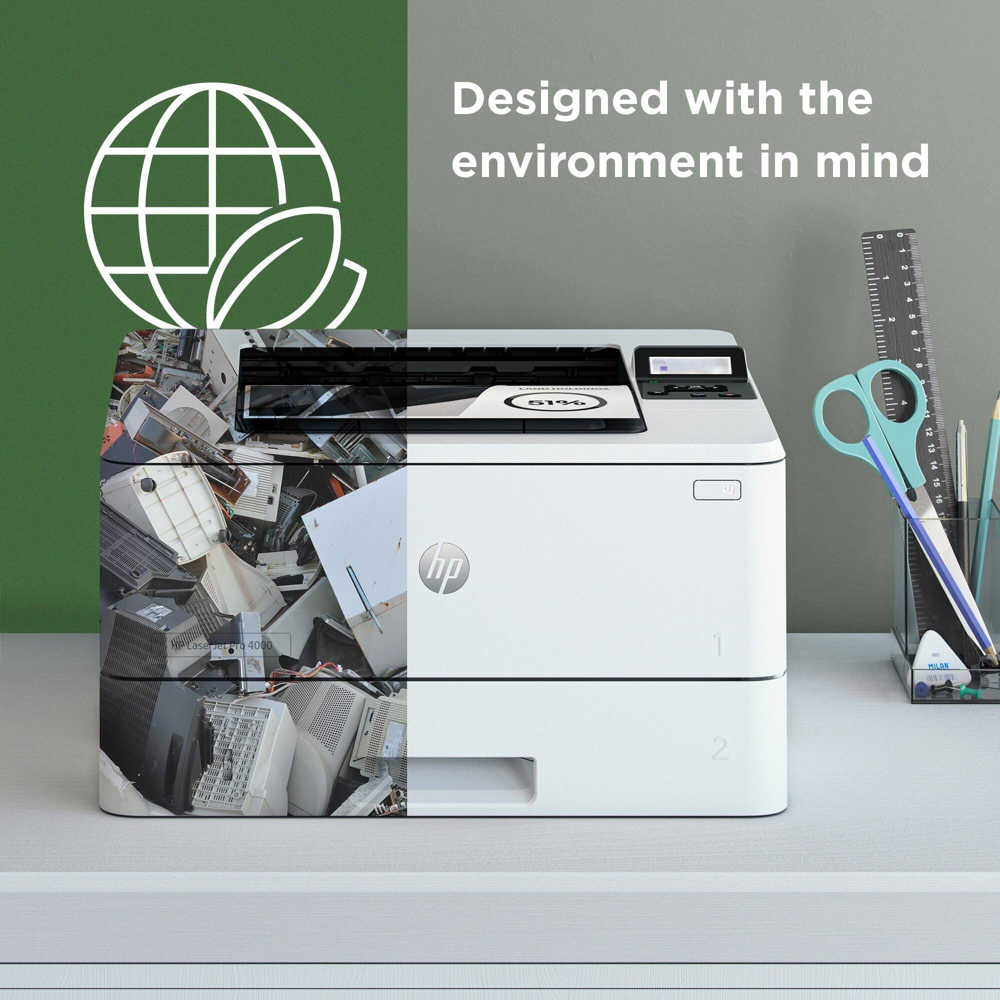 Designed with the environment in mind

1. HP LaserJet Pro 4000
2.