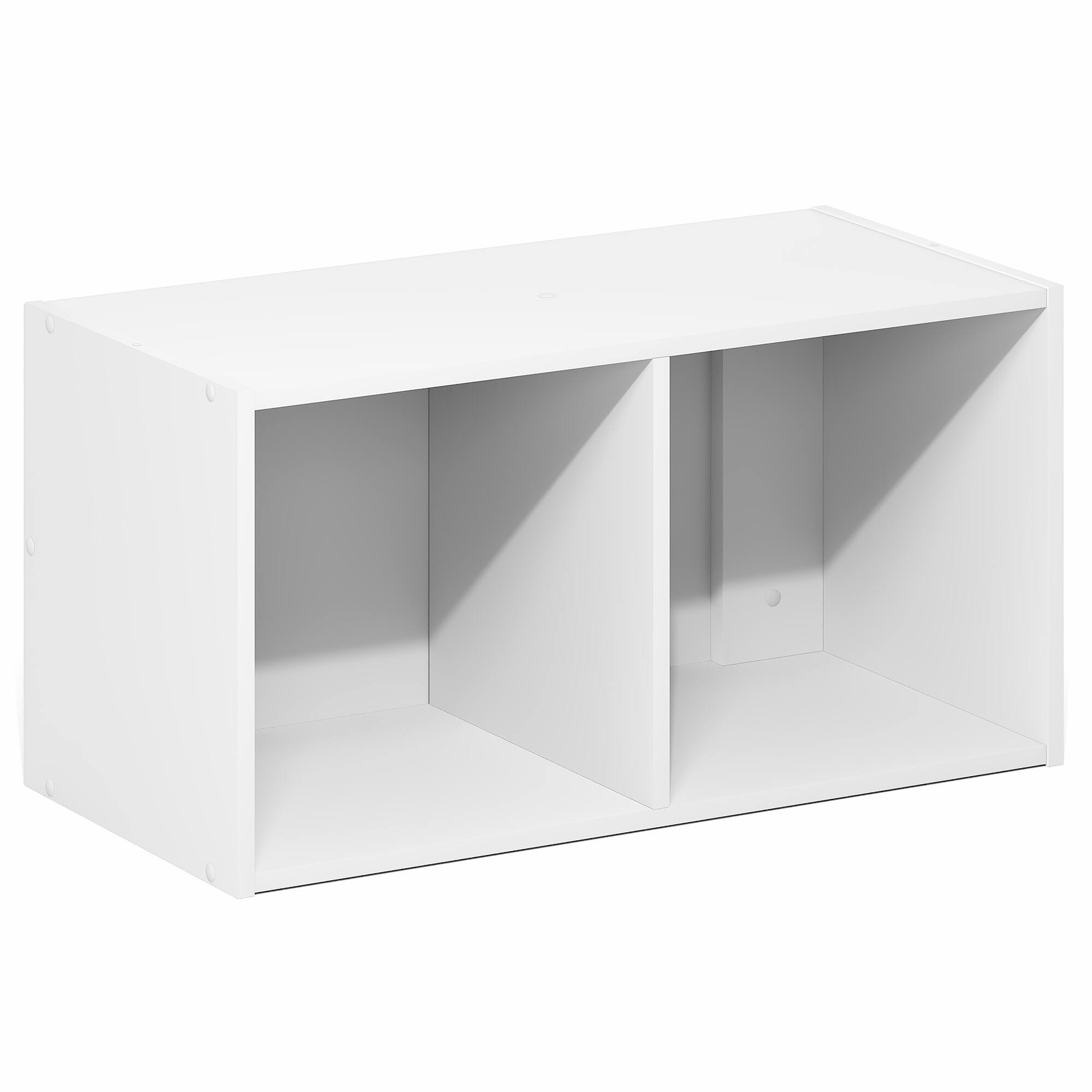 Alt View 4. Furinno - FANO 2-Cube Floating Shelves for Wall, Standing Bookshelf, Horizontal or Vertical, for Living Room, Study Room - White.
