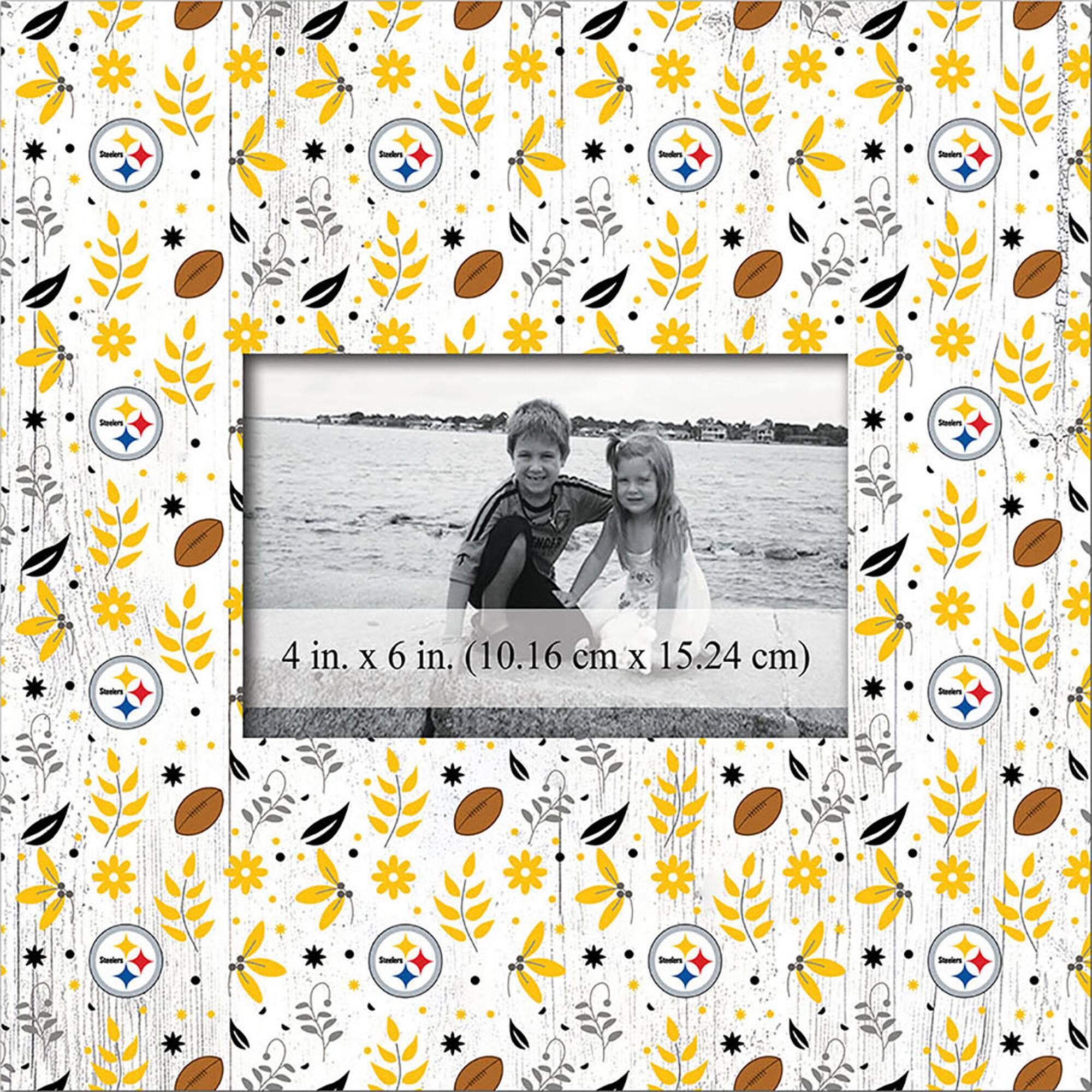 Pittsburgh Steelers 10'' x 10'' Floral Pattern Frame
