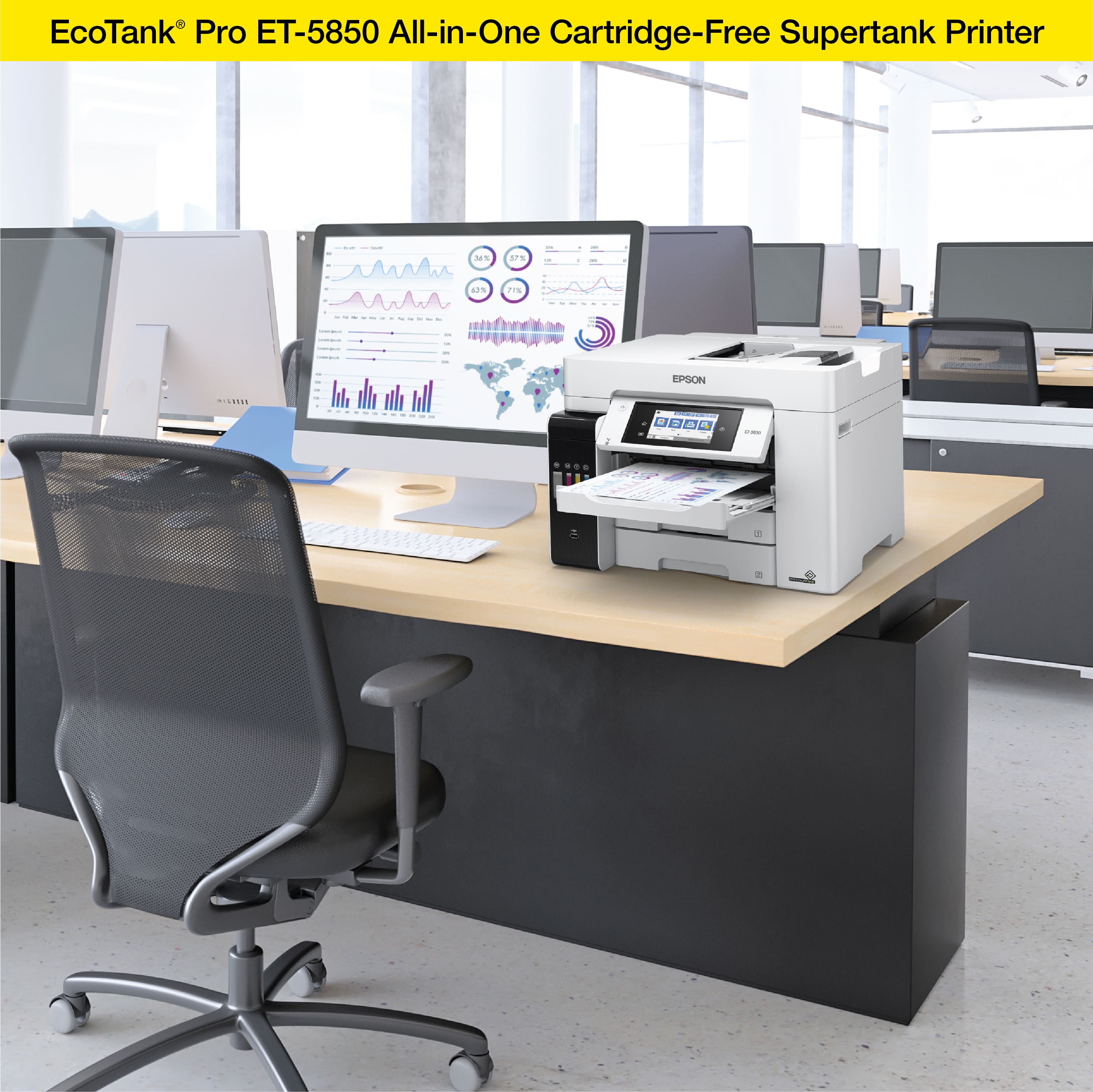 EcoTank Pro ET-5850 All-in-One Cartridge-Free Supertank Printer.