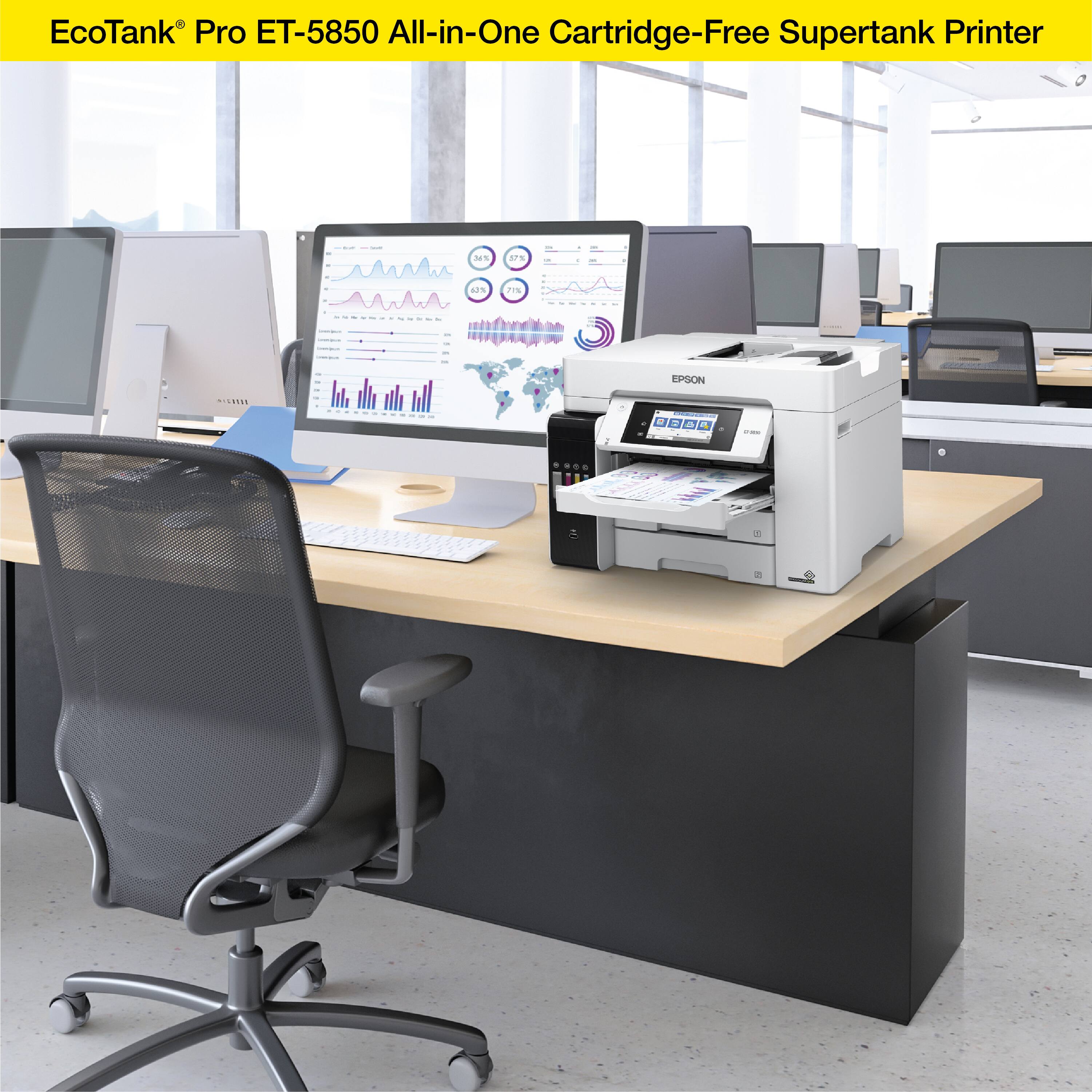 EcoTank Pro ET-5850 All-in-One Cartridge-Free Supertank Printer.