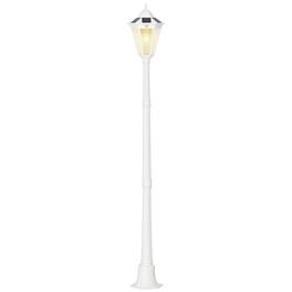 Outsunny - 77" Solar Lamp Post Light, Waterproof Aluminum Outdoor Vintage Street Lamp, Motion Activated Sensor PIR - White