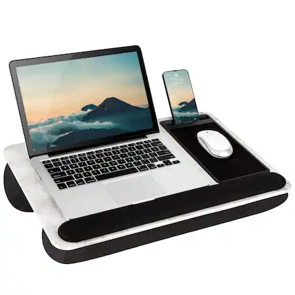 Front. LapGear - Home Office Pro Lap Desk for 15.6" Laptop - White Marble.