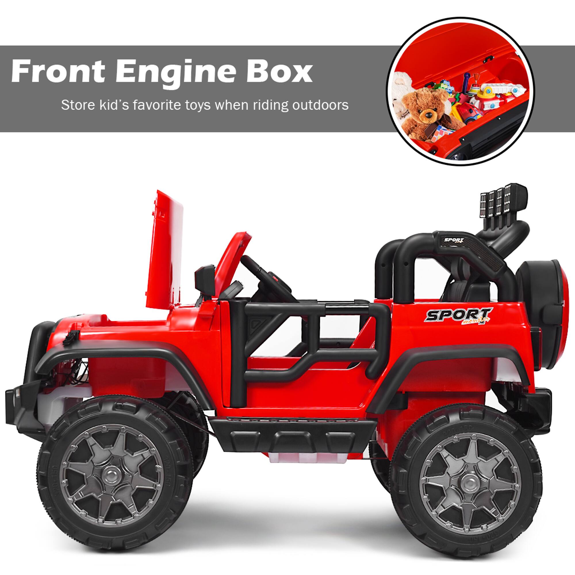 Front Engine Box  
Store kid's favorite toys when riding outdoors