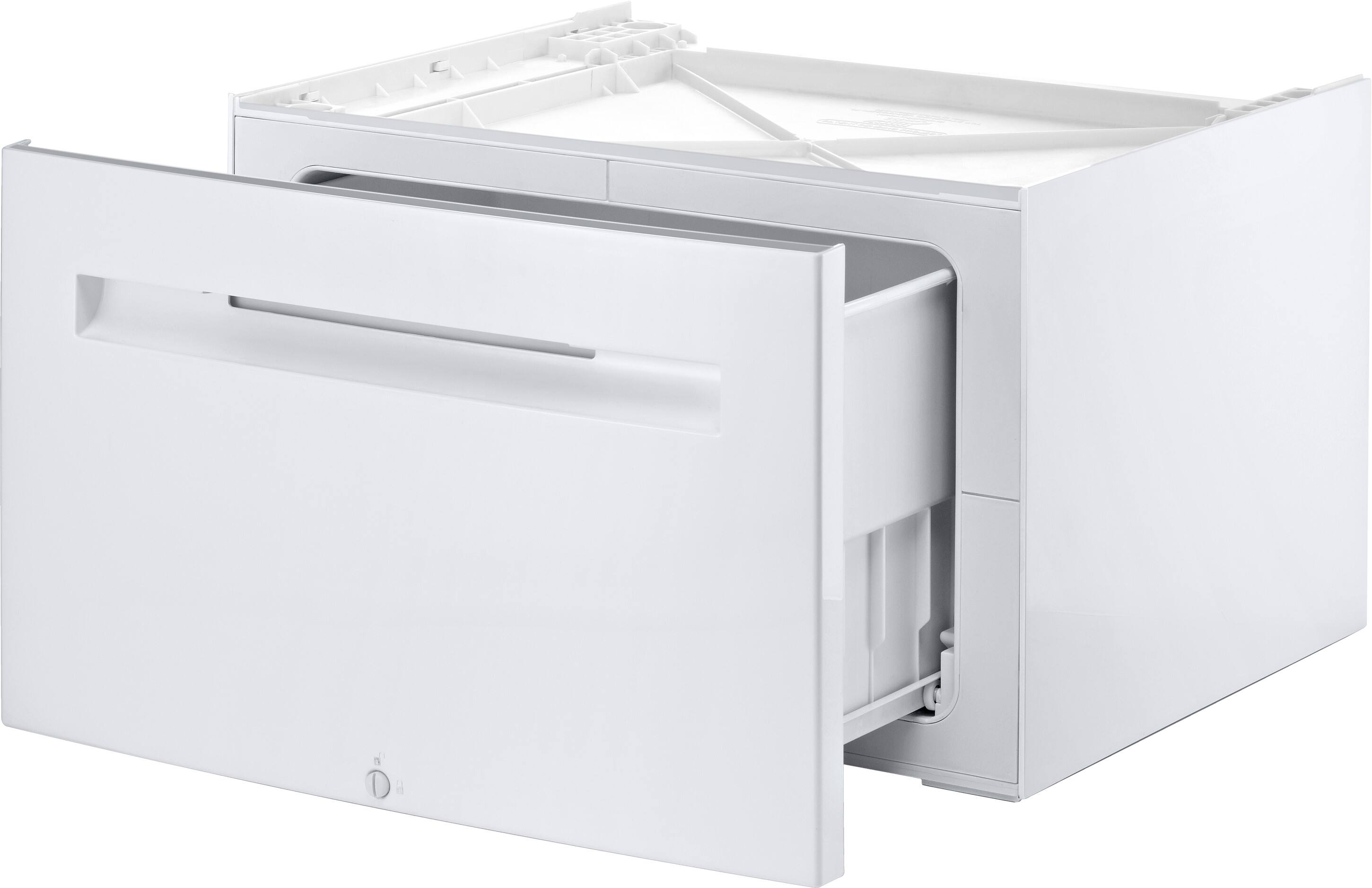 Alt View 4. Bosch - Laundry Pedestal with Storage Drawer for 300 and 500 Series Washers - White.