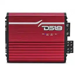 DS18 Audio - FRP 4-Channel Class D Car Amplifier with Remote Level Control, 4 x 120W RMS at 4 Ohm - Red