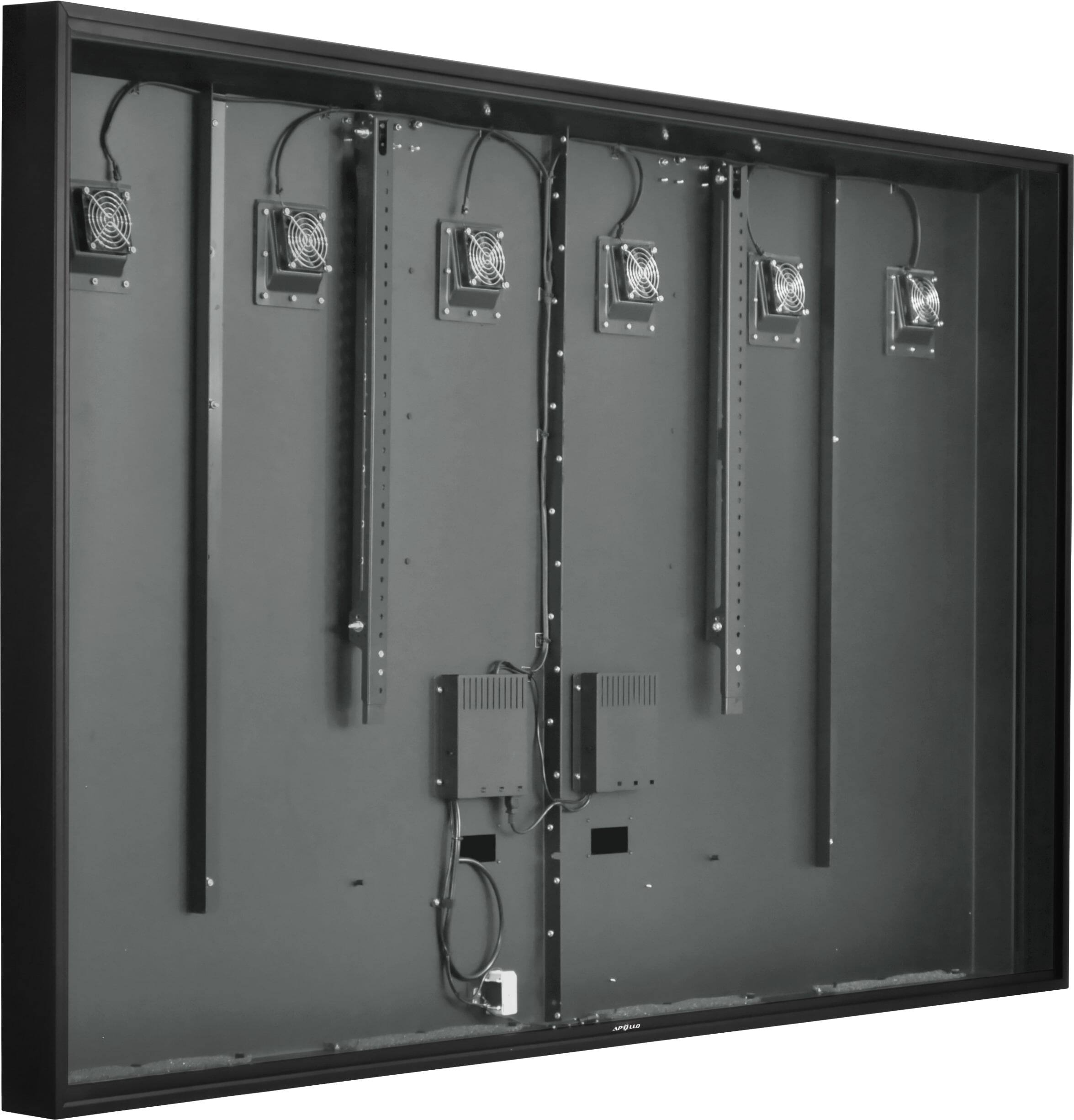 Left. Apollo Enclosures - Apollo 100" Deluxe Outdoor TV Enclosure for 98" to 100" TVs, Quality Aluminum Construction, UL/CSA certified for safety - Black.