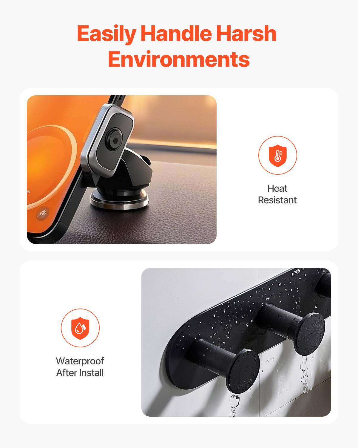 Easily Handle Harsh Environments

- Heat Resistant
- Waterproof After Install