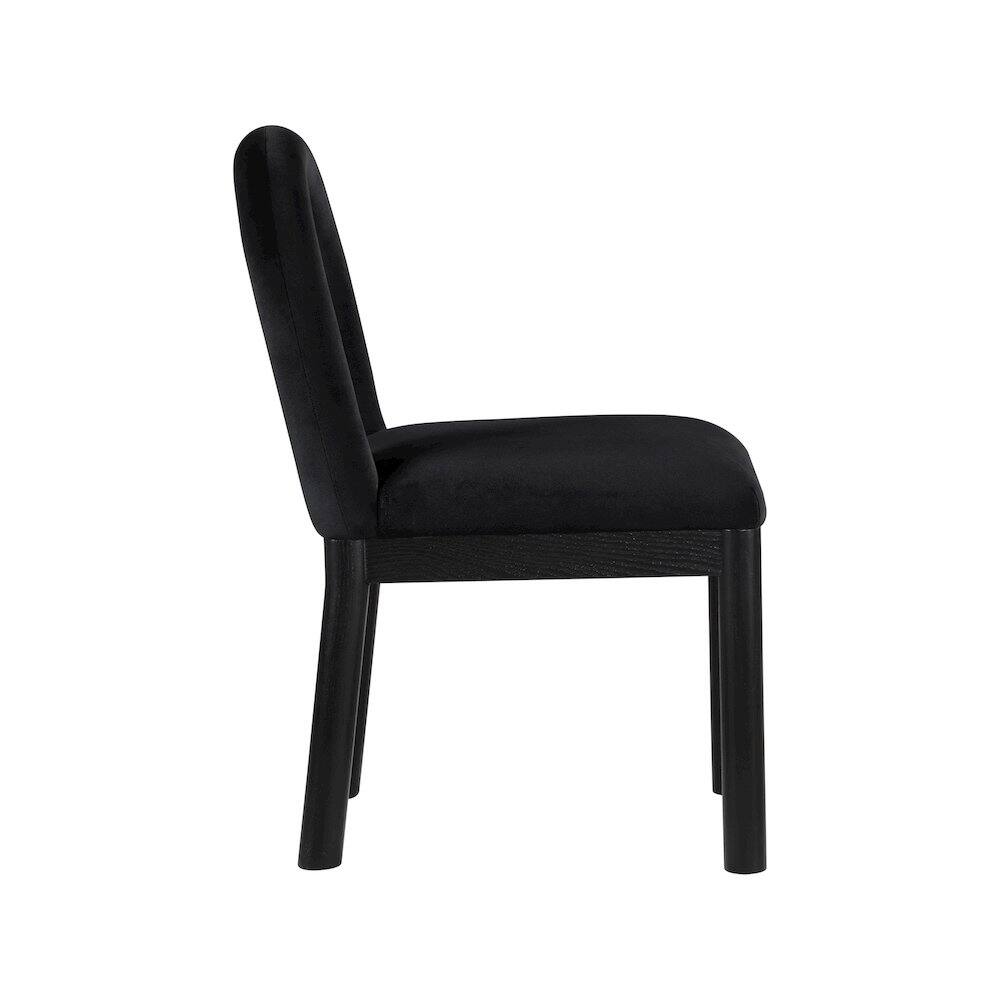 Alt View 3. Meridian Furniture - Conrad Black Velvet Dining Chair - Black.