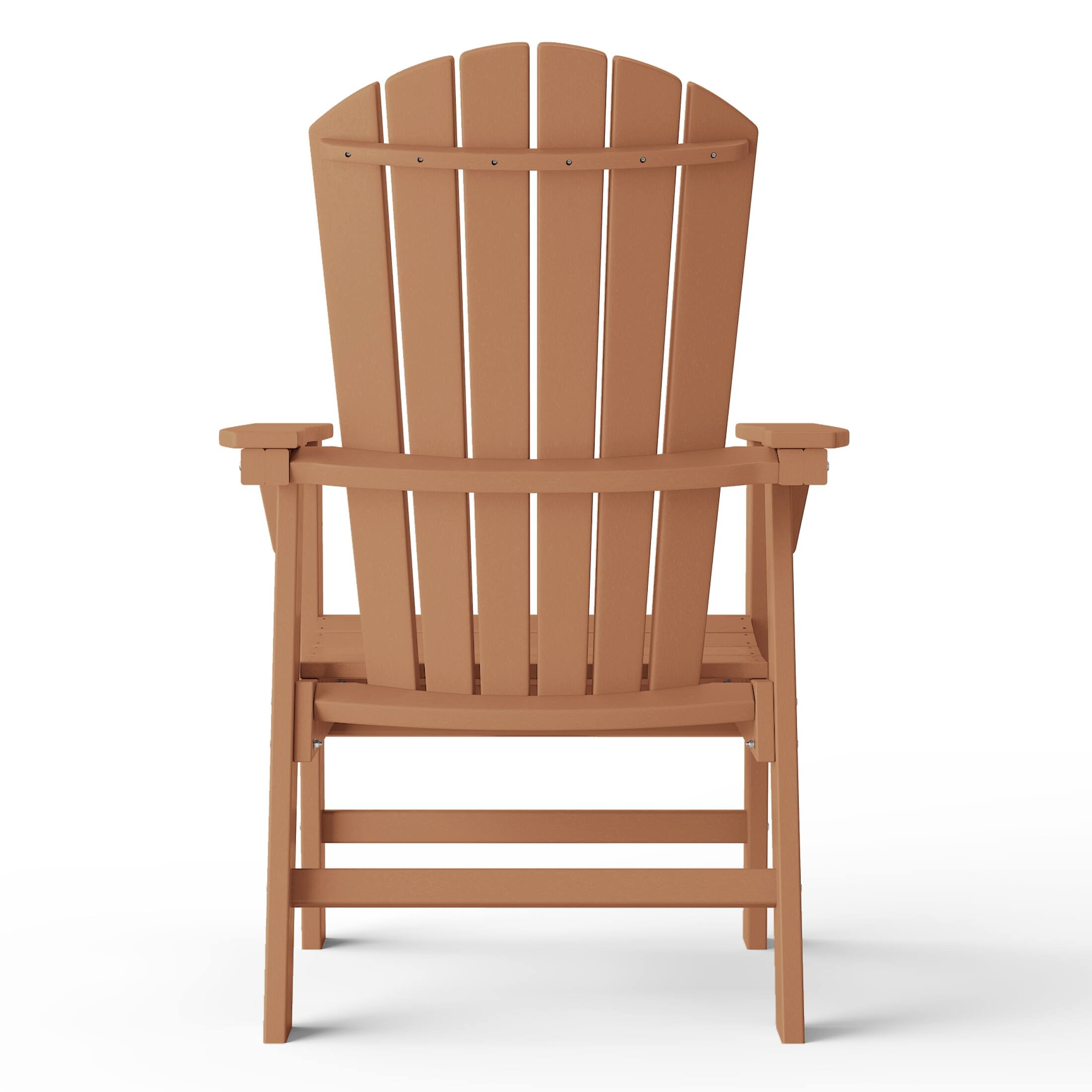Back. WestinTrends - WestinTrends Dylan Outdoor Patio Shell-back Adirondack Dining Chair Weather Resistant - Teak.