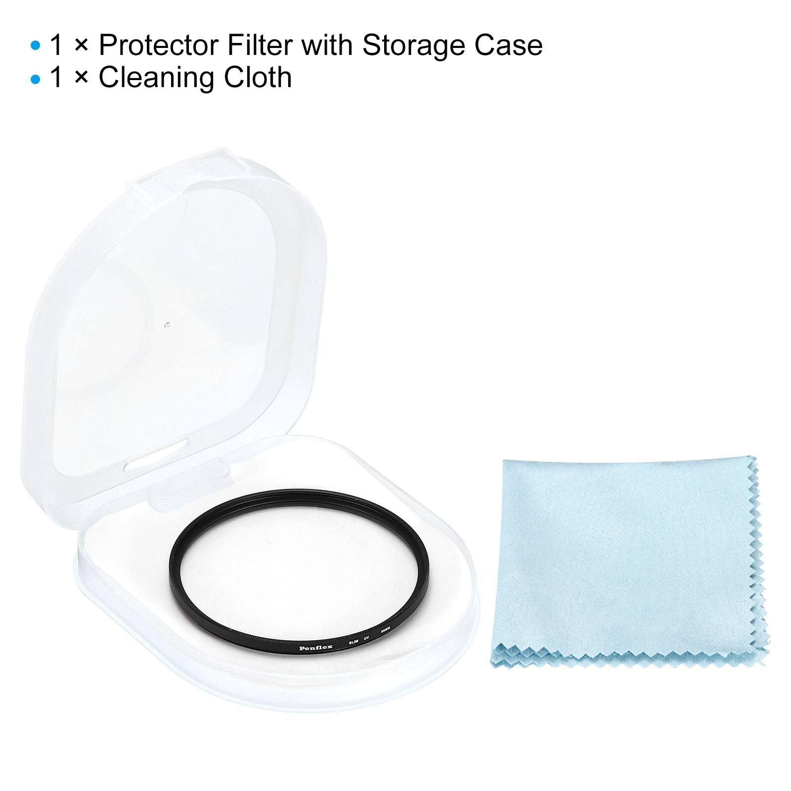 1 x Protector Filter with Storage Case  
1 x Cleaning Cloth