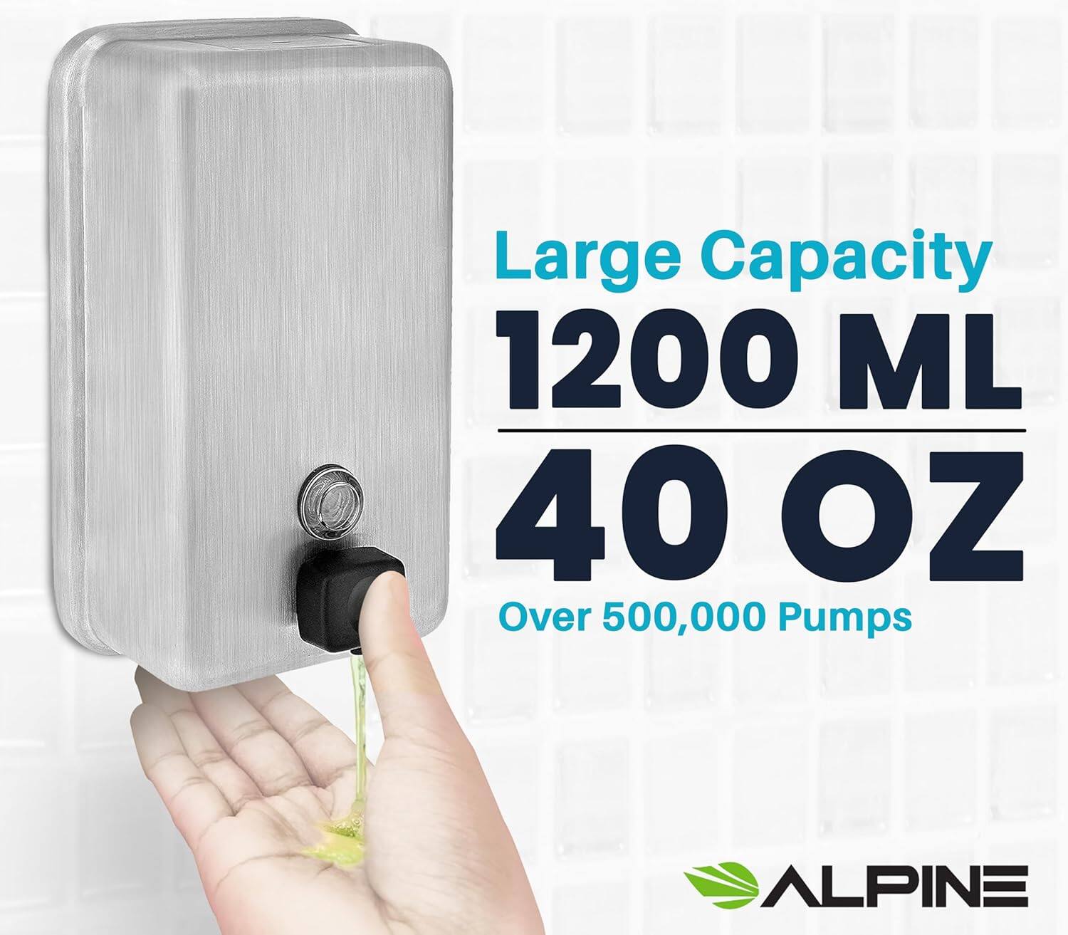 Large Capacity 1200 ML 40 OZ Over 500,000 Pumps Alpine