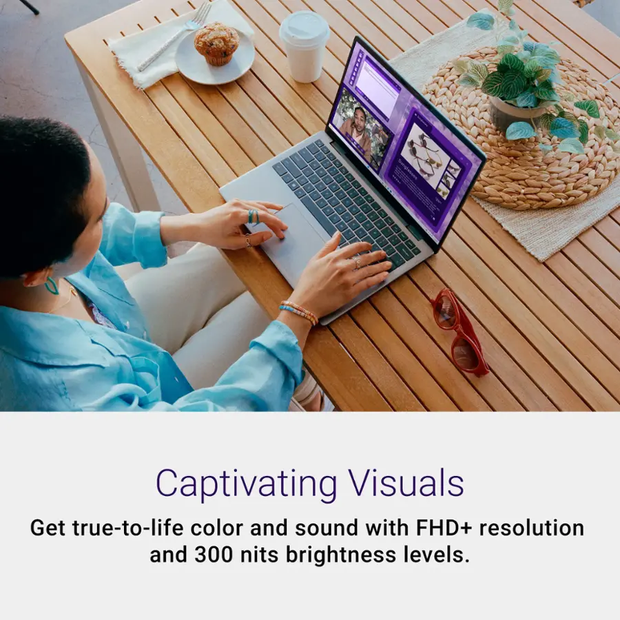 Captivating Visuals Get true-to-life color and sound with FHD+ resolution and 300 nits brightness levels.